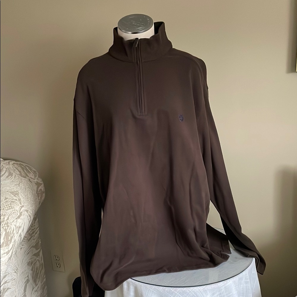 NWT Men’s CHAPS Size XL Brown Pullover with Half Zipper.